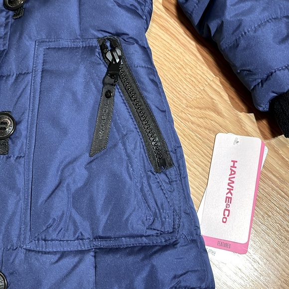 NWT HAWKE&Co hooded winter coat blue sz 3T - Picture 2 of 11